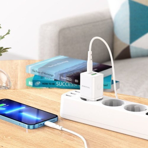 ĮKROVIKLIS BOROFONE BN7 20W USB-C/USB-A BALTAS