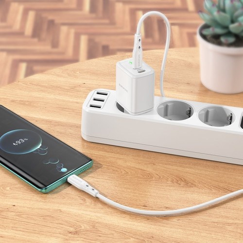 ĮKROVIKLIS BOROFONE BN9 35W 2XUSB-C + USB-C TO USB-C CABLE 1.0M BALTAS ĮKROVIKLIS BOROFONE BN9 35W 2XUSB-C + USB-C TO USB-C CABLE 1.0M BALTAS