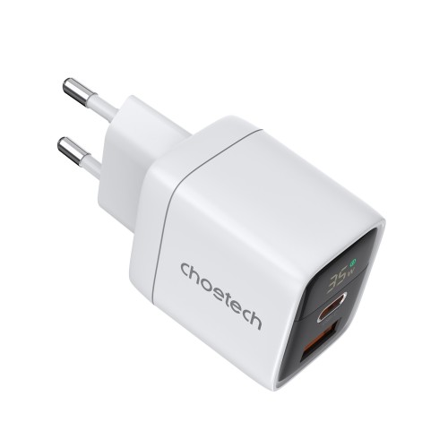 ĮKROVIKLIS CHOETECH PD6052 35W USB-C/USB-A BALTAS ĮKROVIKLIS CHOETECH PD6052 35W USB-C/USB-A BALTAS
