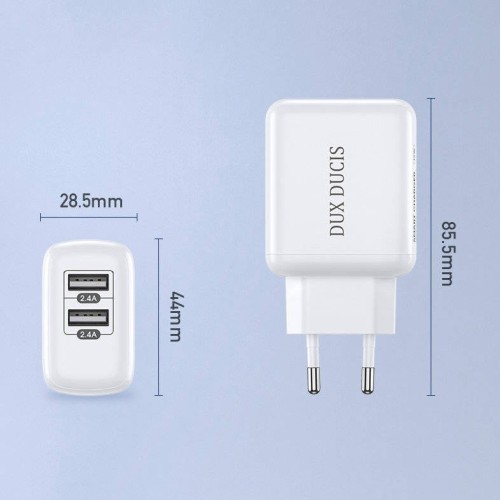 ĮKROVIKLIS DUX DUCIS C10 2XUSB-A 12W BALTAS