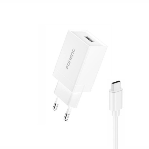 ĮKROVIKLIS FONENG K210 2.1A USB-A + USB-A TO USB-C CABLE 1.0M BALTAS ĮKROVIKLIS FONENG K210 2.1A USB-A + USB-A TO USB-C CABLE 1.0M BALTAS