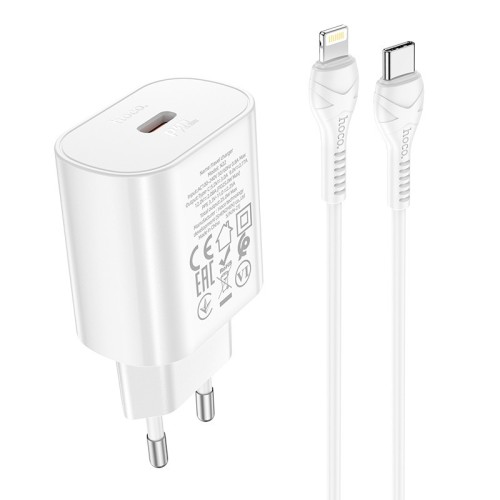 ĮKROVIKLIS HOCO N22 25W USB-C + USB-C TO LIGHTNING CABLE 1.0M BALTAS ĮKROVIKLIS HOCO N22 25W USB-C + USB-C TO LIGHTNING CABLE 1.0M BALTAS