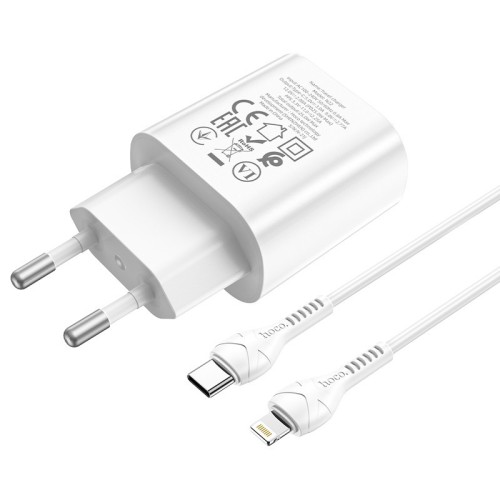 ĮKROVIKLIS HOCO N22 25W USB-C + USB-C TO LIGHTNING CABLE 1.0M BALTAS ĮKROVIKLIS HOCO N22 25W USB-C + USB-C TO LIGHTNING CABLE 1.0M BALTAS