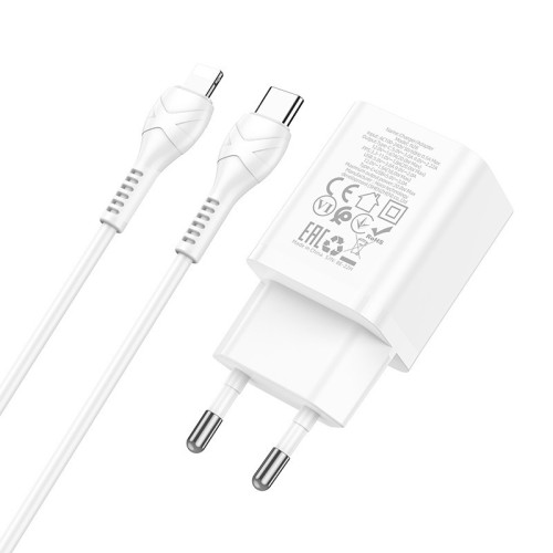 ĮKROVIKLIS HOCO N28 20W USB-C/USB-A + USB-C TO LIGHTNING CABLE 1.0M BALTAS ĮKROVIKLIS HOCO N28 20W USB-C/USB-A + USB-C TO LIGHTNING CABLE 1.0M BALTAS