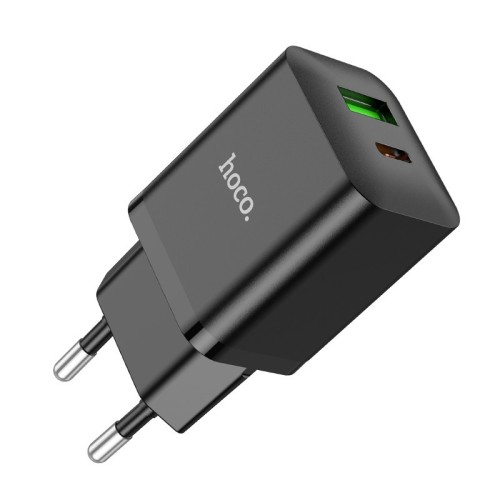 ĮKROVIKLIS HOCO N28 20W USB-C/USB-A JUODAS