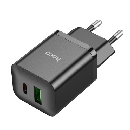 ĮKROVIKLIS HOCO N28 20W USB-C/USB-A JUODAS