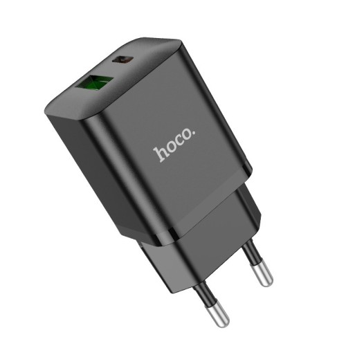 ĮKROVIKLIS HOCO N28 20W USB-C/USB-A JUODAS