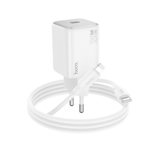 ĮKROVIKLIS HOCO N40 20W USB-C + USB-C TO LIGHTNING CABLE 1.0M BALTAS ĮKROVIKLIS HOCO N40 20W USB-C + USB-C TO LIGHTNING CABLE 1.0M BALTAS