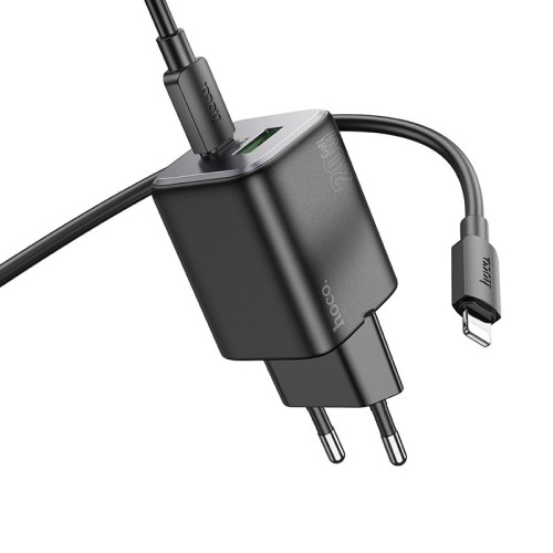 ĮKROVIKLIS HOCO N41 20W GAN USB-A/USB-C + USB-C TO LIGHTNING CABLE 1.0M JUODAS ĮKROVIKLIS HOCO N41 20W GAN USB-A/USB-C + USB-C TO LIGHTNING CABLE 1.0M JUODAS