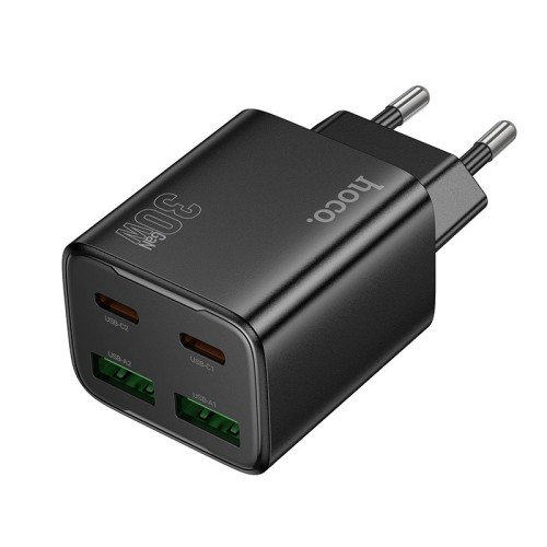 ĮKROVIKLIS HOCO N56 30W GAN 2XUSB-C/2XUSB-A JUODAS ĮKROVIKLIS HOCO N56 30W GAN 2XUSB-C/2XUSB-A JUODAS