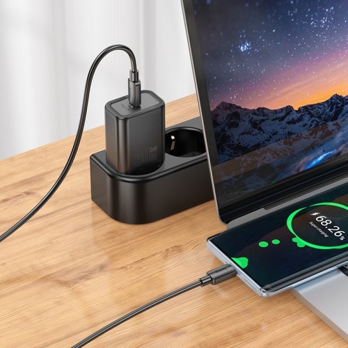 ĮKROVIKLIS HOCO N62 30W GAN USB-C JUODAS