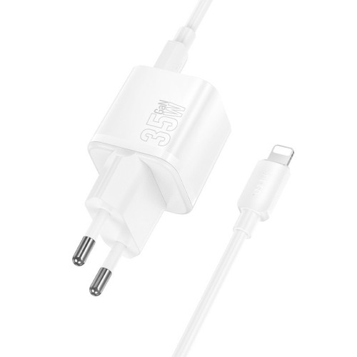 ĮKROVIKLIS HOCO N66 35W GAN USB-C/USB-A + USB-C TO LIGHTNING CABLE 1.0M BALTAS ĮKROVIKLIS HOCO N66 35W GAN USB-C/USB-A + USB-C TO LIGHTNING CABLE 1.0M BALTAS