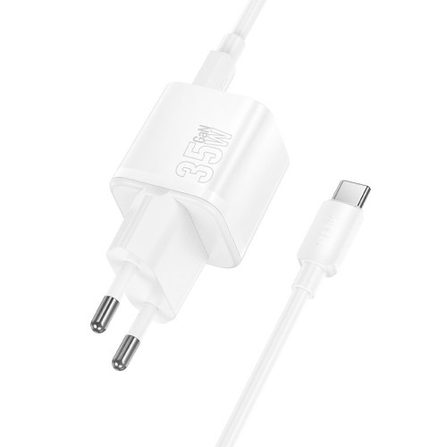 ĮKROVIKLIS HOCO N66 35W GAN USB-C/USB-A + USB-C TO USB-C CABLE 1.0M BALTAS ĮKROVIKLIS HOCO N66 35W GAN USB-C/USB-A + USB-C TO USB-C CABLE 1.0M BALTAS