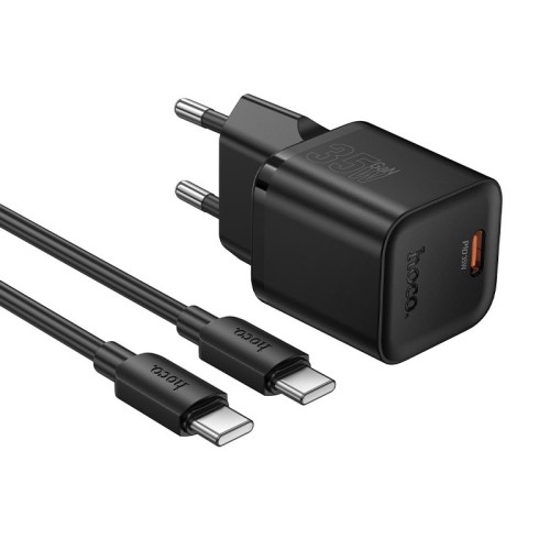 ĮKROVIKLIS HOCO N66 35W GAN USB-C/USB-A + USB-C TO USB-C CABLE 1.0M JUODAS ĮKROVIKLIS HOCO N66 35W GAN USB-C/USB-A + USB-C TO USB-C CABLE 1.0M JUODAS