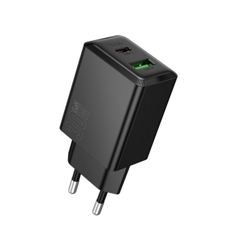 ĮKROVIKLIS HOCO N71 30W GAN USB-C/USB-A JUODAS ĮKROVIKLIS HOCO N71 30W GAN USB-C/USB-A JUODAS