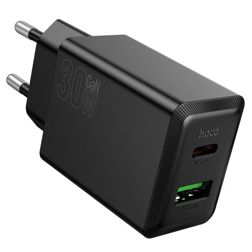 ĮKROVIKLIS HOCO N71 30W GAN USB-C/USB-A JUODAS ĮKROVIKLIS HOCO N71 30W GAN USB-C/USB-A JUODAS