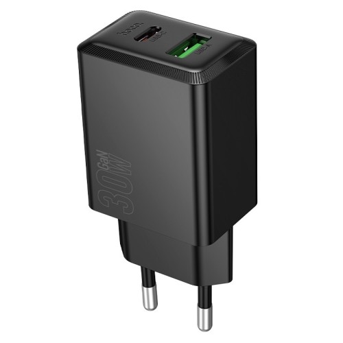 ĮKROVIKLIS HOCO N71 30W GAN USB-C/USB-A JUODAS ĮKROVIKLIS HOCO N71 30W GAN USB-C/USB-A JUODAS