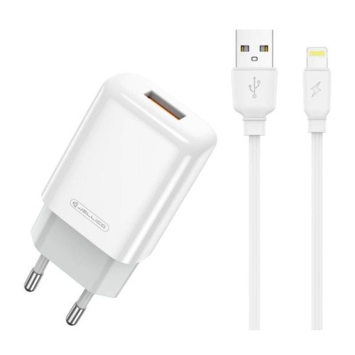 ĮKROVIKLIS JELLICO EU01 2.4A USB-A + USB-A TO LIGHTNING CABLE 1.0M BALTAS ĮKROVIKLIS JELLICO EU01 2.4A USB-A + USB-A TO LIGHTNING CABLE 1.0M BALTAS