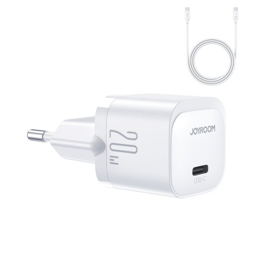 ĮKROVIKLIS JOYROOM JR-TCF02 20W USB-C + USB-C TO USB-C CABLE 1.0M BALTAS ĮKROVIKLIS JOYROOM JR-TCF02 20W USB-C + USB-C TO USB-C CABLE 1.0M BALTAS