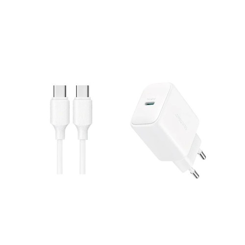 ĮKROVIKLIS JOYROOM JR-TCF20 20W USB-C + USB-C TO USB-C CABLE 1.0M BALTAS ĮKROVIKLIS JOYROOM JR-TCF20 20W USB-C + USB-C TO USB-C CABLE 1.0M BALTAS