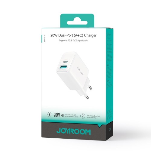 ĮKROVIKLIS JOYROOM JR-TCF21 20W USB-C/USB-A BALTAS