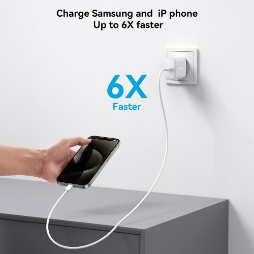ĮKROVIKLIS JOYROOM JR-TCF24 30W USB-C + USB-C TO USB-C CABLE 1.0M BALTAS ĮKROVIKLIS JOYROOM JR-TCF24 30W USB-C + USB-C TO USB-C CABLE 1.0M BALTAS