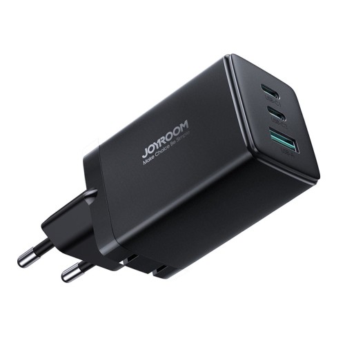 ĮKROVIKLIS JOYROOM JR-TCG01 65W GAN 2XUSB-C/USB-A + USB-C TO USB-C CABLE 1.2M JUODAS