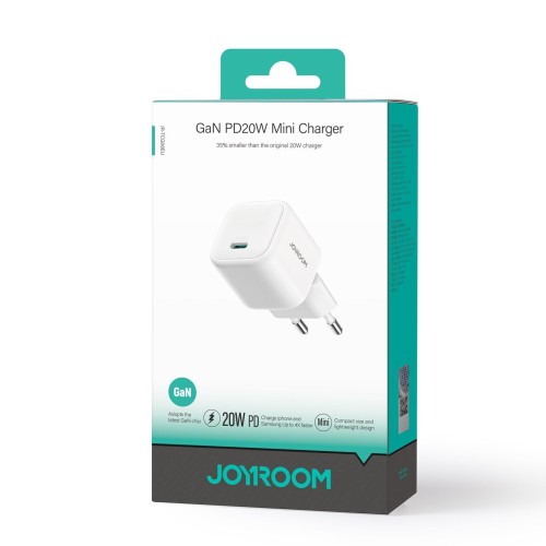 ĮKROVIKLIS JOYROOM JR-TCG08 20W GAN USB-C BALTAS ĮKROVIKLIS JOYROOM JR-TCG08 20W GAN USB-C BALTAS