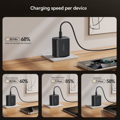 ĮKROVIKLIS JOYROOM JR-TCG13 45W GAN USB-C JUODAS ĮKROVIKLIS JOYROOM JR-TCG13 45W GAN USB-C JUODAS