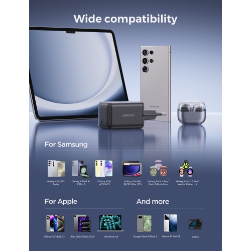 ĮKROVIKLIS JOYROOM JR-TCG18 65W GAN USB-C JUODAS ĮKROVIKLIS JOYROOM JR-TCG18 65W GAN USB-C JUODAS