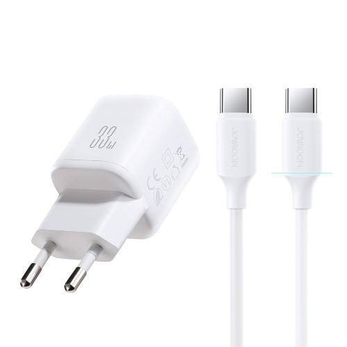 ĮKROVIKLIS JOYROOM JR-TG7 33W USB-C/USB-A + USB-C TO USB-C 60W 1.0M CABLE BALTAS ĮKROVIKLIS JOYROOM JR-TG7 33W USB-C/USB-A + USB-C TO USB-C 60W 1.0M CABLE BALTAS