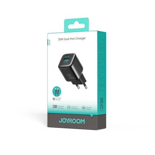 ĮKROVIKLIS JOYROOM JR-TG7 33W USB-C/USB-A + USB-C TO USB-C 60W 1.0M CABLE JUODAS ĮKROVIKLIS JOYROOM JR-TG7 33W USB-C/USB-A + USB-C TO USB-C 60W 1.0M CABLE JUODAS