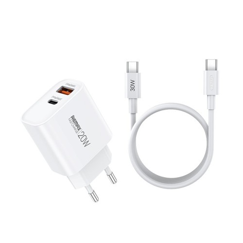 ĮKROVIKLIS REMAX RP-U120 20W USB-C/USB-A + USB-C TO USB-C CABLE 1.0M BALTAS ĮKROVIKLIS REMAX RP-U120 20W USB-C/USB-A + USB-C TO USB-C CABLE 1.0M BALTAS