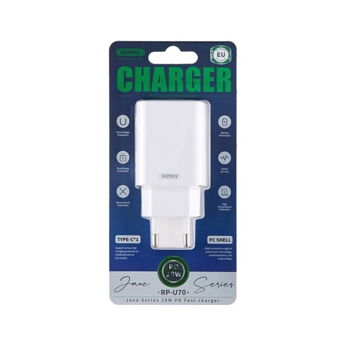 ĮKROVIKLIS REMAX RP-U70 20W USB-C BALTAS