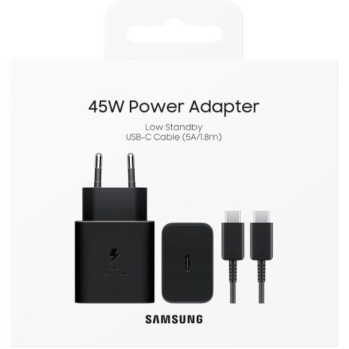 ĮKROVIKLIS SAMSUNG EP-T4511XBEGWW 45W + USB-C TO USB-C CABLE 1.8M JUODAS ĮKROVIKLIS SAMSUNG EP-T4511XBEGWW 45W + USB-C TO USB-C CABLE 1.8M JUODAS