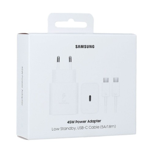 ĮKROVIKLIS SAMSUNG EP-T4511XWEGEU 45W USB-C + USB-C TO USB-C CABLE 1.8M BALTAS ĮKROVIKLIS SAMSUNG EP-T4511XWEGEU 45W USB-C + USB-C TO USB-C CABLE 1.8M BALTAS