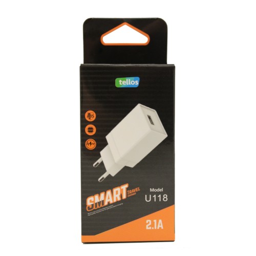 ĮKROVIKLIS TELLOS SU USB JUNGTIMI U118 (2.1A) ĮKROVIKLIS TELLOS SU USB JUNGTIMI U118 (2.1A)