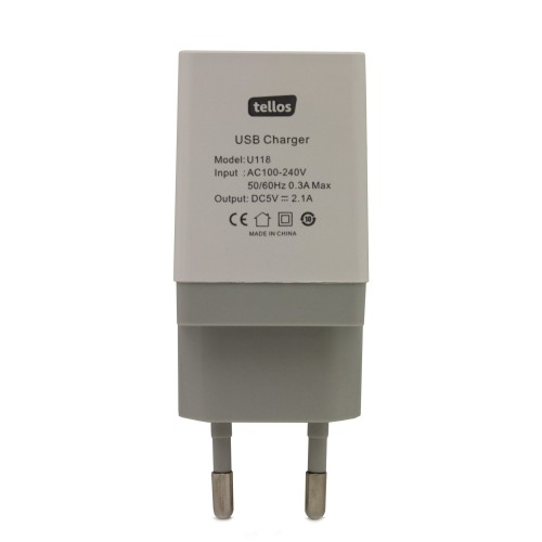 ĮKROVIKLIS TELLOS SU USB JUNGTIMI U118 (2.1A) ĮKROVIKLIS TELLOS SU USB JUNGTIMI U118 (2.1A)
