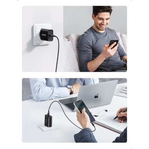 ĮKROVIKLIS UGREEN CD137 20W USB-C JUODAS ĮKROVIKLIS UGREEN CD137 20W USB-C JUODAS