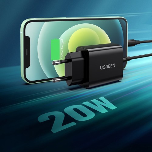 ĮKROVIKLIS UGREEN CD137 20W USB-C JUODAS ĮKROVIKLIS UGREEN CD137 20W USB-C JUODAS