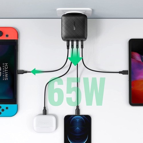 ĮKROVIKLIS UGREEN CD224 65W GAN 3XUSB-C/USB-A JUODAS ĮKROVIKLIS UGREEN CD224 65W GAN 3XUSB-C/USB-A JUODAS