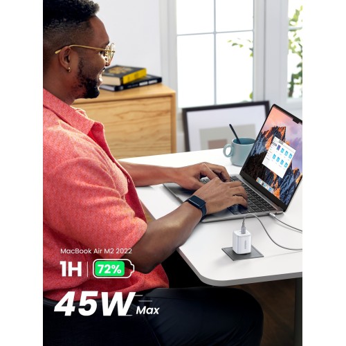 ĮKROVIKLIS UGREEN CD294 45W GAN 2XUSB-C BALTAS ĮKROVIKLIS UGREEN CD294 45W GAN 2XUSB-C BALTAS