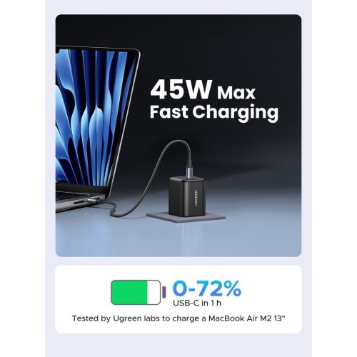 ĮKROVIKLIS UGREEN X526 GAN 45W 2XUSB-C JUODAS (65058) ĮKROVIKLIS UGREEN X526 GAN 45W 2XUSB-C JUODAS (65058)