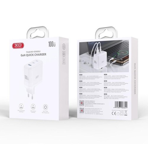 ĮKROVIKLIS XO CE35 100W 2XUSB-C/USB-A BALTAS ĮKROVIKLIS XO CE35 100W 2XUSB-C/USB-A BALTAS