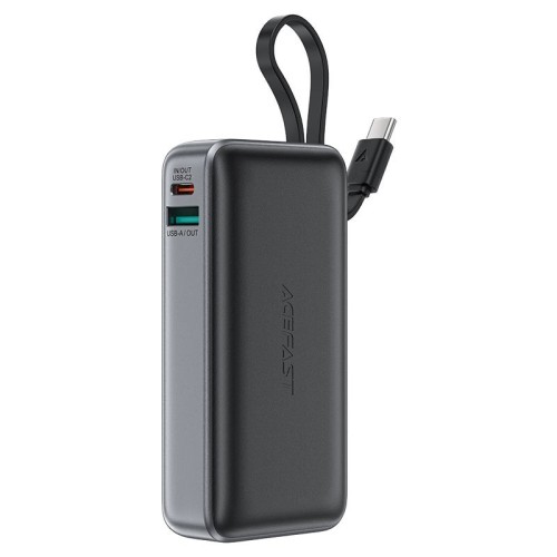 IŠORINĖ BATERIJA POWER BANK ACEFAST M7-10000 PD30W WITH CABLE 10000MAH JUODA IŠORINĖ BATERIJA POWER BANK ACEFAST M7-10000 PD30W WITH CABLE 10000MAH JUODA