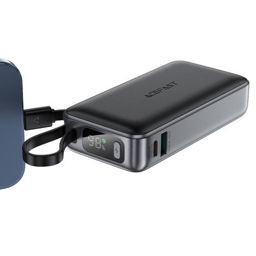 IŠORINĖ BATERIJA POWER BANK ACEFAST M7-10000 PD30W WITH CABLE 10000MAH JUODA IŠORINĖ BATERIJA POWER BANK ACEFAST M7-10000 PD30W WITH CABLE 10000MAH JUODA