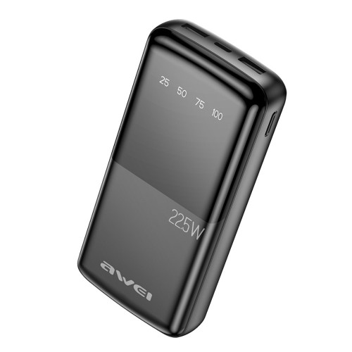 IŠORINĖ BATERIJA POWER BANK AWEI P13K PD20W/QC22.5W 20000MAH JUODA IŠORINĖ BATERIJA POWER BANK AWEI P13K PD20W/QC22.5W 20000MAH JUODA