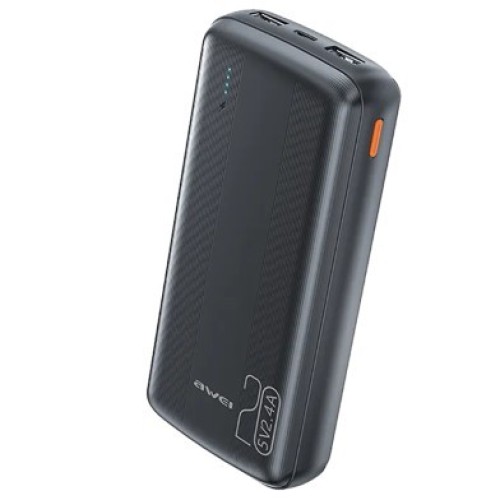 IŠORINĖ BATERIJA POWER BANK AWEI P19K 5V/2.4A 20000MAH JUODA IŠORINĖ BATERIJA POWER BANK AWEI P19K 5V/2.4A 20000MAH JUODA