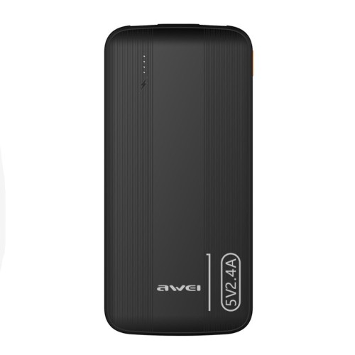 IŠORINĖ BATERIJA POWER BANK AWEI P20K 5V/2.4A 10000MAH JUODA IŠORINĖ BATERIJA POWER BANK AWEI P20K 5V/2.4A 10000MAH JUODA