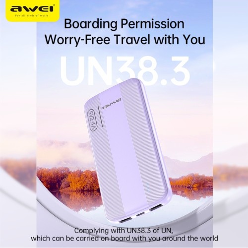 IŠORINĖ BATERIJA POWER BANK AWEI P20K 5V/2.4A 10000MAH JUODA IŠORINĖ BATERIJA POWER BANK AWEI P20K 5V/2.4A 10000MAH JUODA